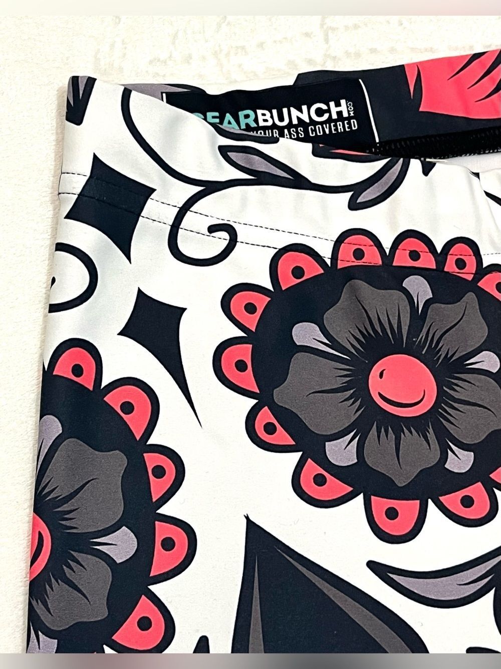 GearBunch Pink White Black Sugar Skull Day of the Dead Women’s Leggings Small - Picture 4 of 16